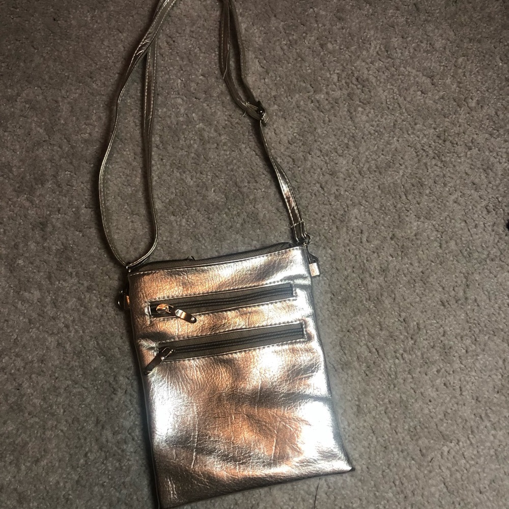 Gold Double Zip Crossbody